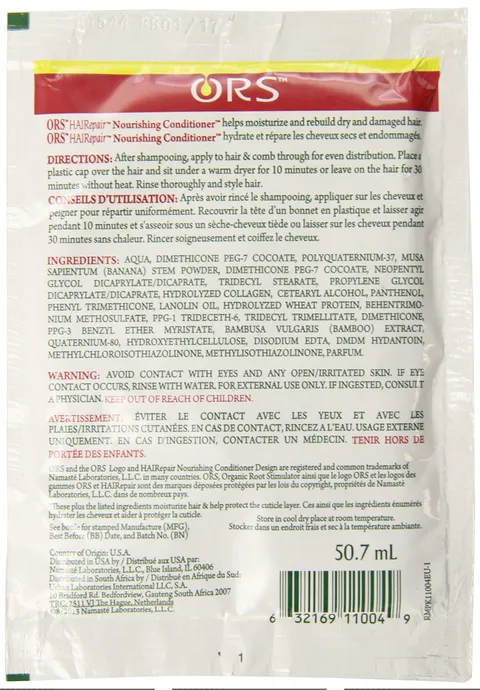 Ors Hairepair Banana Bamboo Nourishing Hair Conditioner for Dry Hair 1.75 oz