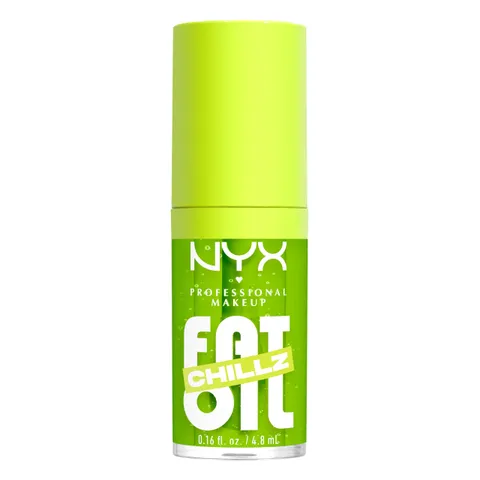 (12-pack) NYX PROFESSIONAL MAKEUP Fat Oil Chillz, Moisturizing, Shiny and Vegan Tinted Lip Gloss - Kiwi Freeze (Sheer Green)
