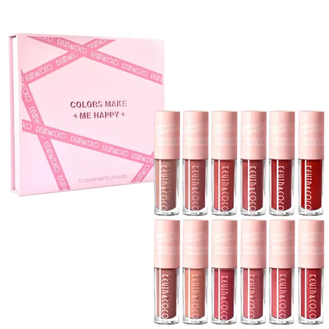 (12-pack) Kevin&Coco 12-Piece Pink Lip Gloss Set