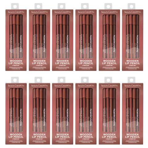 (12-pack) Wooden Lip Pencil 6 Set by Janet's beauty shop.com