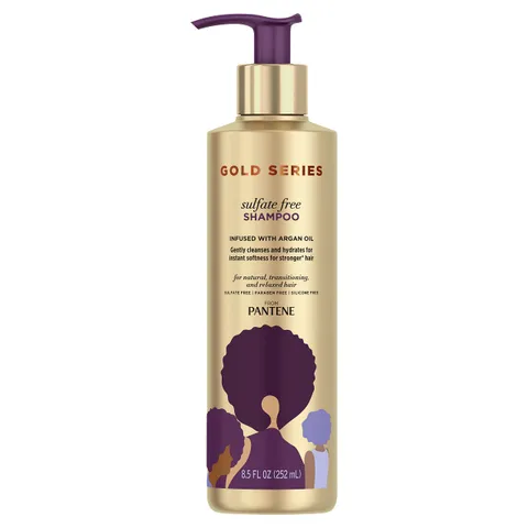 Pantene Gold Series Shampoo Sulfate Free With Argan Oil for Curly Coily Hair