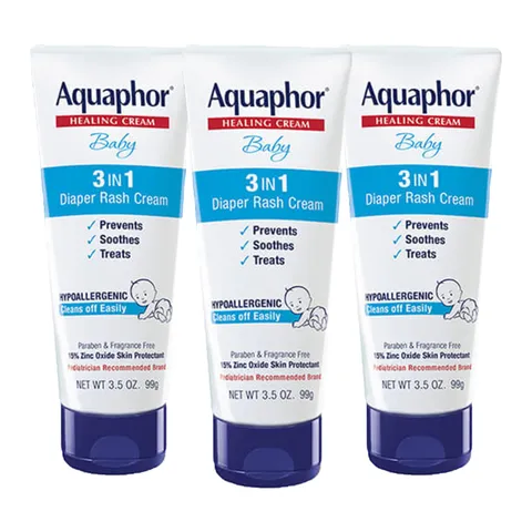 Aquaphor Baby Diaper Rash Cream 3 In 1 Diaper Rash Relief Tube 3.5 oz