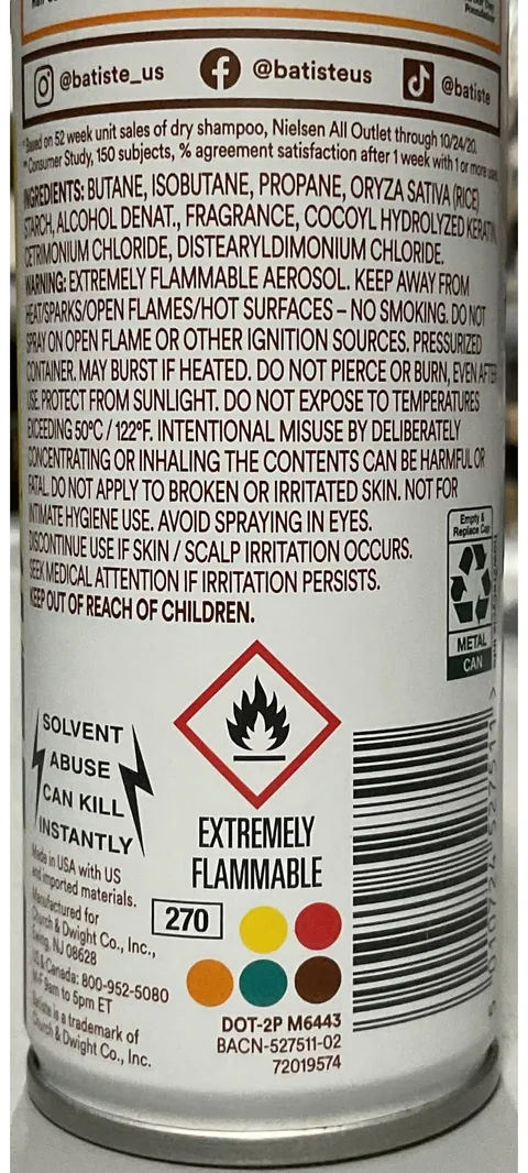 Batiste Instant Hair Refresher Dry Shampoo Tropical Exotic Coconut Refreshes