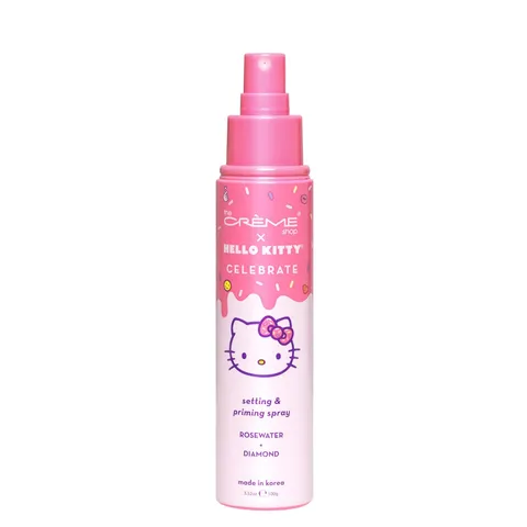 (4-pack) The Crème Shop x Hello Kitty - Korean Skin Care Celebrate Priming & Setting Facial Spray (Rose Water & Diamond) - Hydration, For Makeup, Natural Essence (Set)