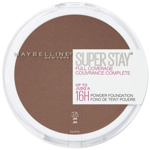 (12-pack) Maybelline Super Stay Full Coverage Powder Foundation Makeup, Up to 16 Hour Wear, Soft, Creamy Matte Foundation, Java, 1 Count