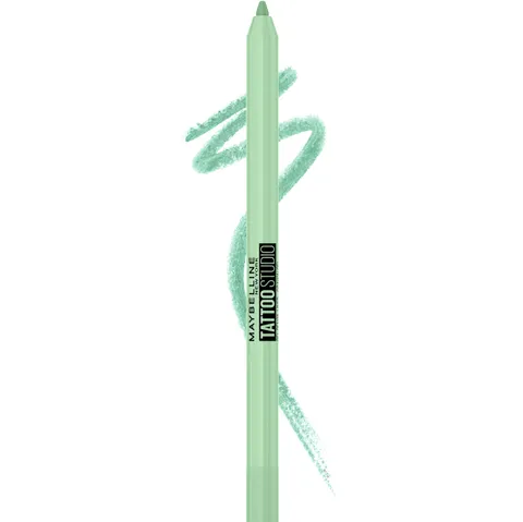 (12-pack) MAYBELLINE New York Tattoo Studio Long-Lasting Sharpenable Eyeliner Pencil, Glide on Smooth Gel Pigments with 36 Hour Wear, Waterproof Lime Smash 0.04 oz