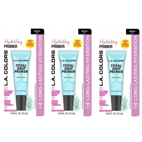 (3-pack) L.A. COLORS Total Blur Primer CBFP903, Smoothing Formula, Pore Minimizing with Sour Cherry Extract, Reduces Fine Lines & Wrinkles, Soft Focus Finish, For Oily & Combination Skin