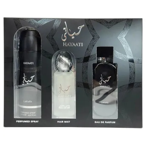 Lattafa Hayaati 3.4 U + 6.7 Deo + 1.5 Hairmist United Arab Emir. Set
