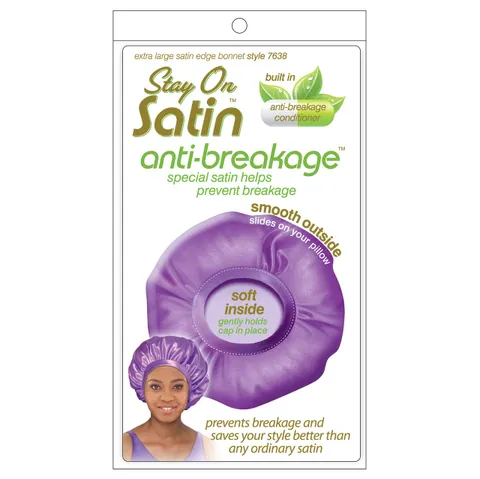 Stay On Satin Anti Breakage Satin Edge Bonnet Extra Large