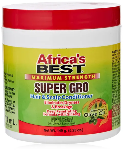 Africa's Best Maximum Strength Super Gro Hair Scalp Conditioner 5.25 oz
