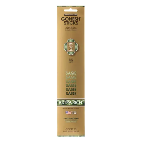 Sage 20 Stick Pack Extra Rich Incense By Gonesh