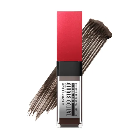 (9-pack) Maybelline Tattoo Studio Brow Styling Gel, Waterproof Eyebrow Make Up, Brow Tint for Up to 36HR Wear, Deep Brown, 1 Count
