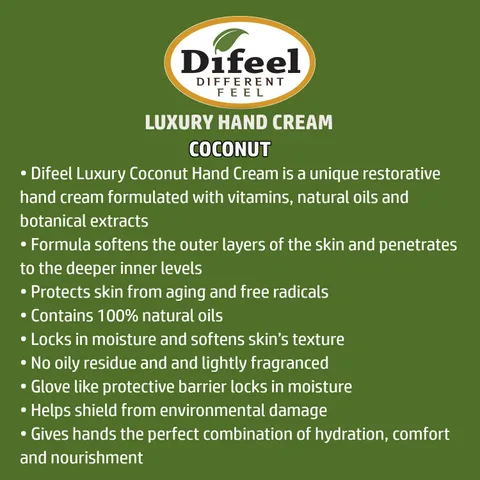 Difeel Therapeutic Moisturizing Hand Cream With Coconut Oil 1.4 oz