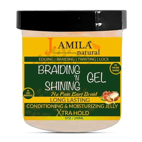 J. Amila Braiding N Shining Gel Extreme Hold Moisture Rich Flake Free Natural