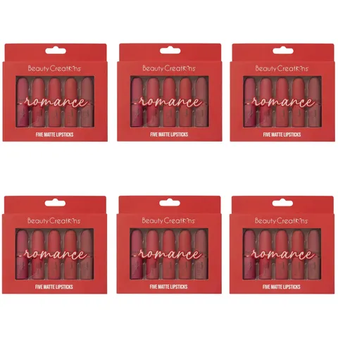 (6-pack) Beauty Creations Five Matte Lipstick Romance (Set)
