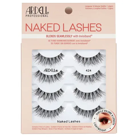 Ardell Naked Lashes #424 Strip Lashes Natural With Invisiband for Subtle Volume