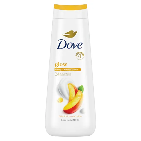 Dove Body Wash Glow Mango Almond Butter for 24hr Lotion Soft Skin Moisturizing