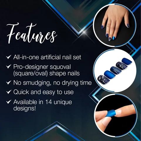 Ardell Nail Addict Artificial Nail Set Matte Blue