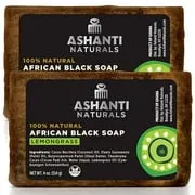 100% African Black Soap Bars Lemongrass