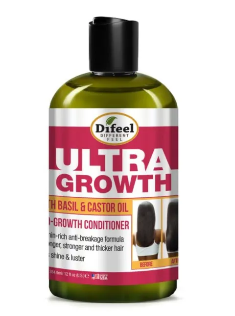 Difeel Ultra Growth Basil Castor Oil Pro Growth Conditioner . 12 oz