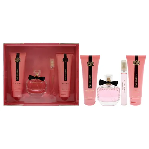 NEW BRAND PRESTIGE FASHIONISTA(W)(W/B)(LI FREE)4PC SET(3.3oz edp sp,4.4oz S/G,4.4oz B/L,15ml edp sp)