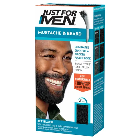 Just Mustache Beard Beard Coloring for Gray Hair With Brush With Keratin Biotin