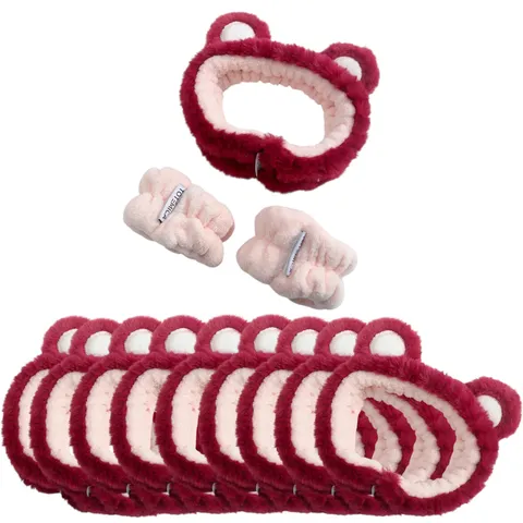 (10-pack) Totemica Spa Headband & Wristband Bear