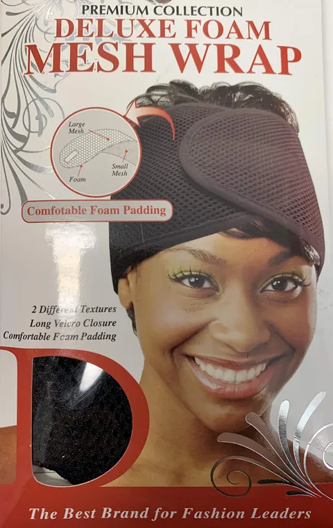 Donna Collection Deluxe Foam Mesh Hair Wrap Black For Women