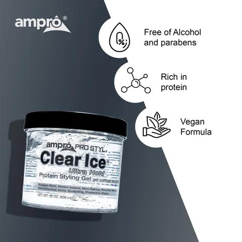 Ampro Pro Styl Clear Ice Styling Gel Protects and Strengthens Your Strands Non
