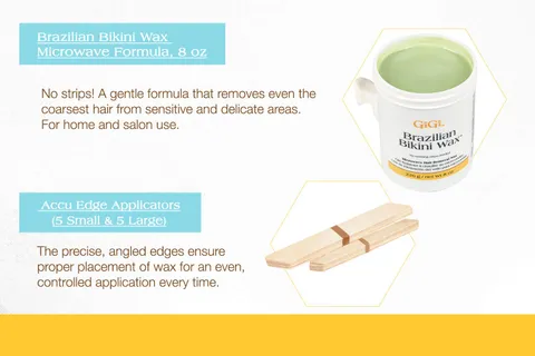 Gigi Brazilian Bikini Wax Microwave Kit Hard Wax for Sensitive Skin Face Body