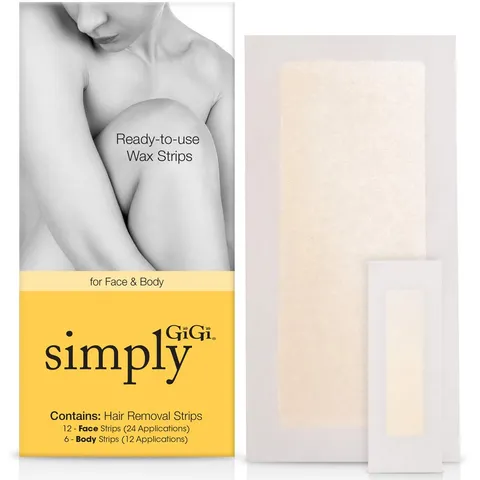Gigi Ready To Use Hair Removal Kit 12 Face Strips and 6 Body Strips