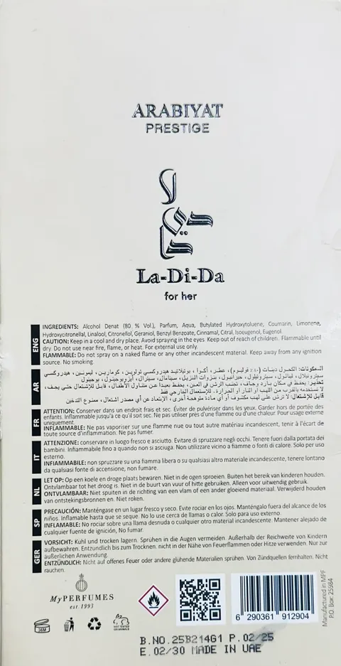 Arabiyat Prestige la Di Da 3.4 L United Arab Emir.