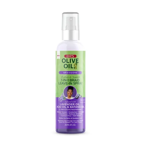 Ors Olive Oil Braidzone 7 In 1 Braid Leave In With Lavender Acai Batana Oil for