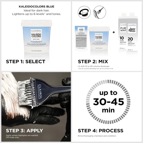 Clairol Professional Kaleidocolors Blue . Hair Lightener for Dark Hair 1 oz
