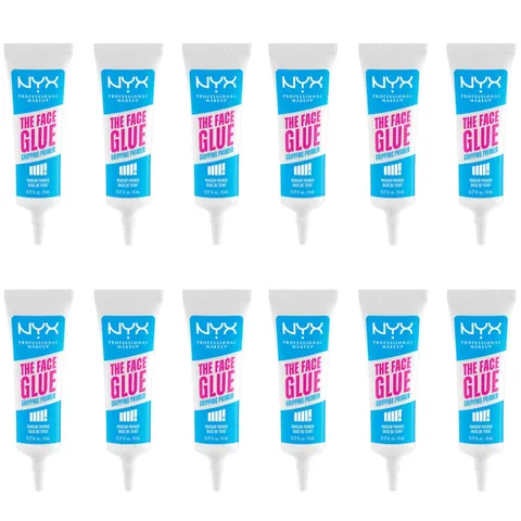 (12-pack) NYX Professional Makeup The Face Glue Gripping Primer Mini, 0,27 fl oz, Pack of 3