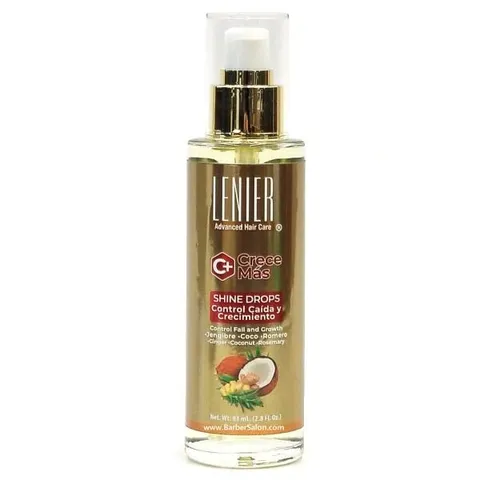 Lenier Crece Mas Shine Drops W/ Ginger Coconut Rosemary Cream 2.8 oz