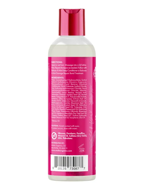 Mielle Organics Babassu Mint Damage Repair Hair Shampoo Hydrating Shampoo Scalp