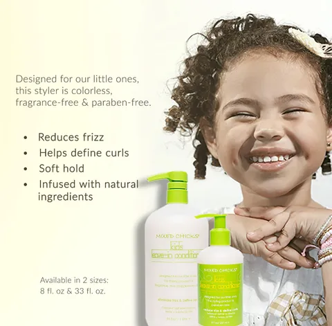 Mixed Chicks Kids Leave In Conditioner Eliminate Frizz Define Curls 8 Fl.oz.