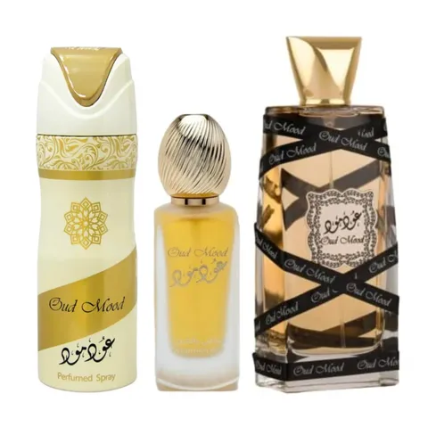 Lattafa Oud Mood Elixir 3.4 U+ 1.7 Hair Mist+ 6.7 United Arab Emir. Set