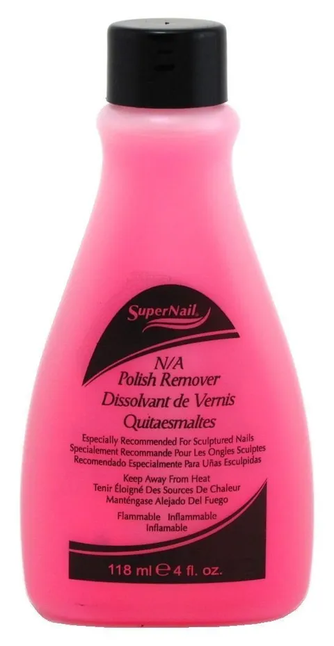Super Nail Nonabrasive Polish Remover for Natural Artificial Nails Pink 4 Fl Oz
