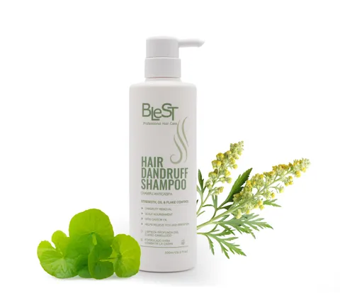 (6-pack) BLEST PROFESSIONAL Hair Dandruff Shampoo – Botanical Shampoo for Dry Itchy Scalp – Daily Use Hair Shampoo for Women and Men with Castor Oil – 500ml