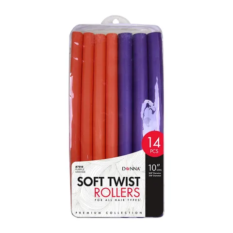 Donna Soft Twist Roller 10 Inch Long 7918 Purple and Orange Packaging May Vary