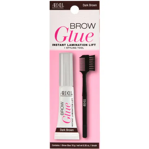 Ardell Brow Glue Dark Brown With Styling Brush Tinted Eyebrow Gel for