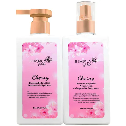 (16-pack) Simply Bella Body Lotion + Body Mist Cherry Blossom (Set)