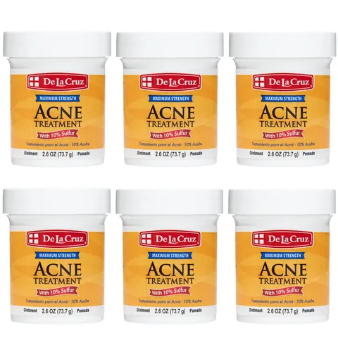 De la Cruz 10% Sulfur Ointment Cystic Acne Treatment for Face and Body Daily 10