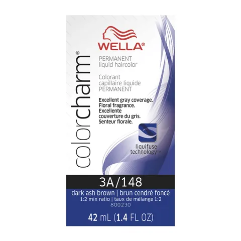 Colorcharm Permanent Liquid Hair Color for Gray Coverage | 3a Dark Ash Brown |