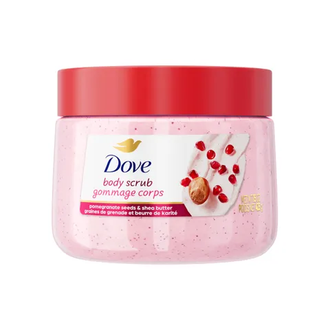 Dove Pomegranate Shea Butter Body Scrub Exfoliates and Deeply Nourishes for