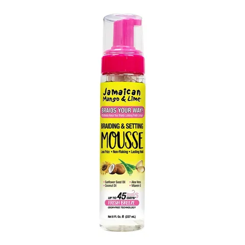 Jamaican Mango Lime Braids Your Way Braid Setting Mousse Styling Mousse for (Set)