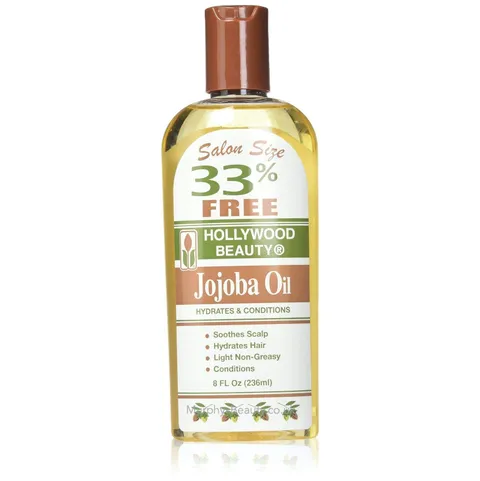 Hollywood Beauty Jojoba Hair Oil Bottle Light Non Greasy Hydrates Conditions