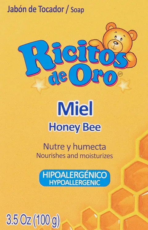 Ricitos de Oro Honey Bee Bar Soap Hypoallergenic Moisturizes Baby's Skin All
